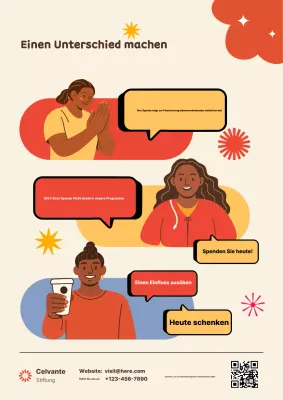 Beiges modernes Spendenwerbeplakat