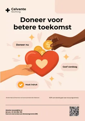 Beige moderne donatie promotieposter