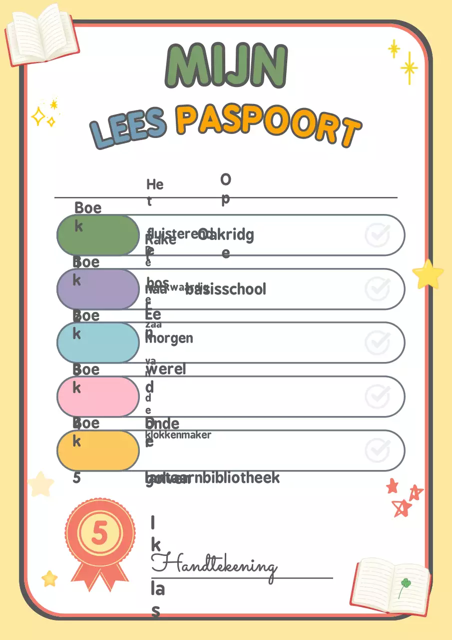 Kleurrijk Speels Leescertificaat Zomervakantie