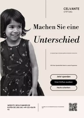 Beiges modernes Wohltätigkeitswerbeplakat