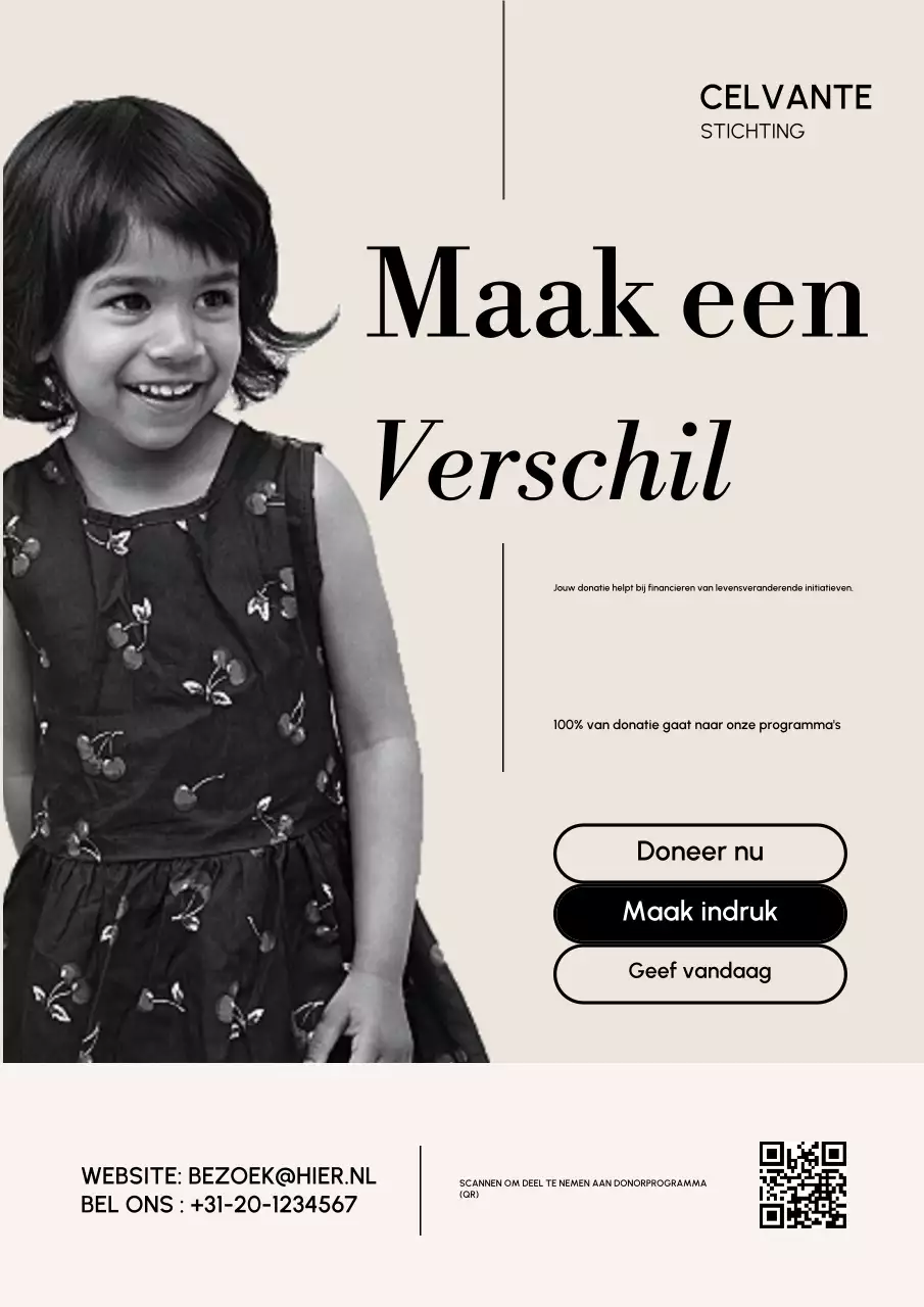 Beige moderne liefdadigheidspromotieposter