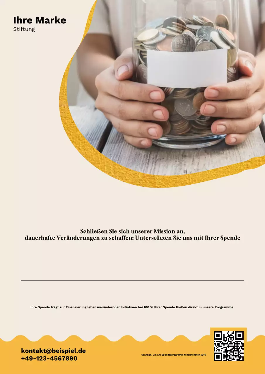 Beiges einfaches Spendenwerbeplakat