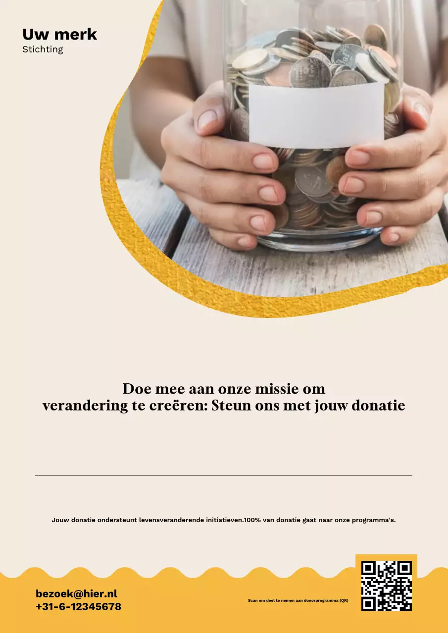 Beige eenvoudige donatie promotieposter