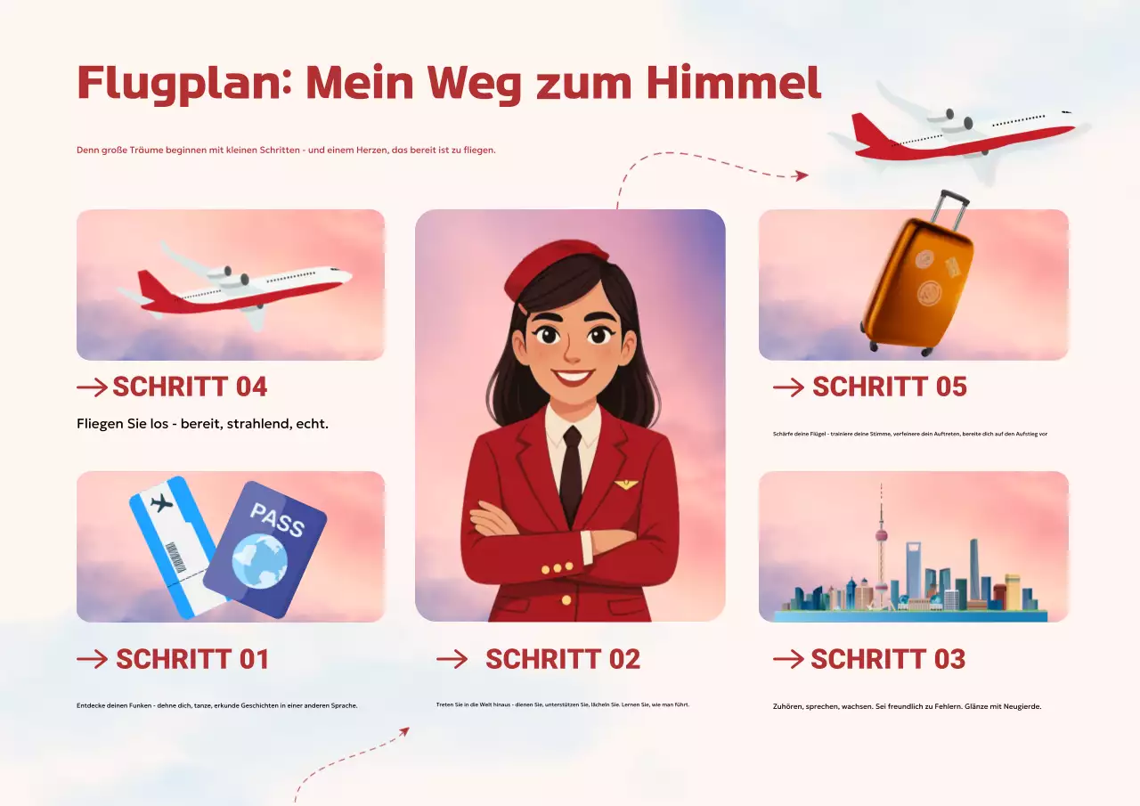 Roter moderner Luftfahrtführer Präsentation