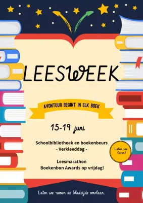 Kleurrijke Retro Reading Event Aankondigingsposter
