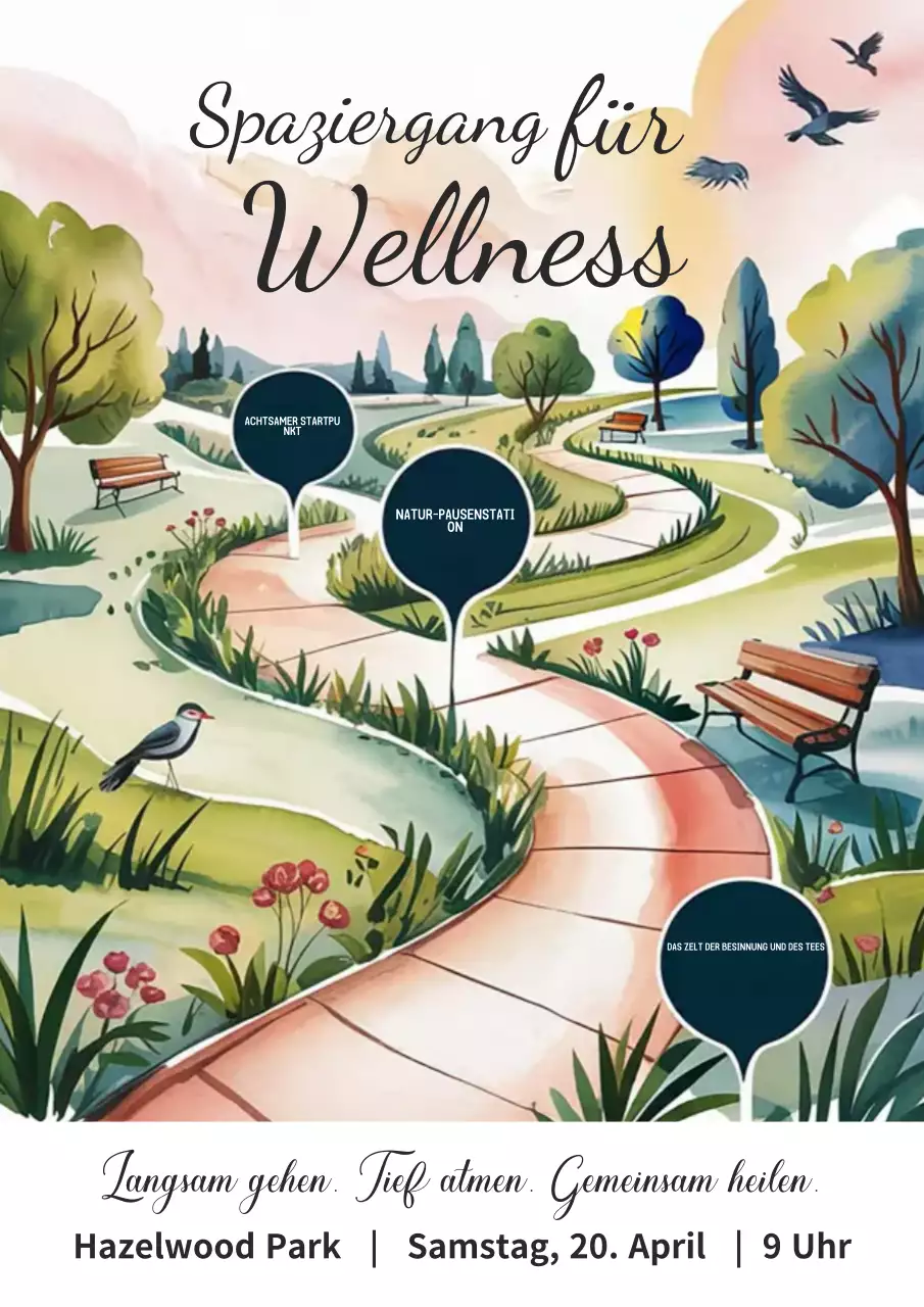Grünes ästhetisches Wellness-Event-Poster