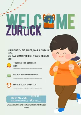 Farbenfrohes, modernes Ankündigungsplakat für Schulveranstaltungen