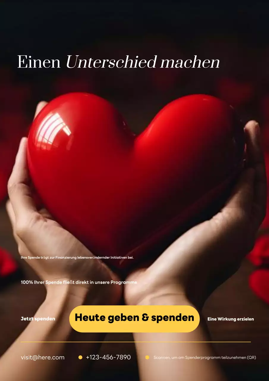 Rotes Minimal-Charity-Werbeplakat