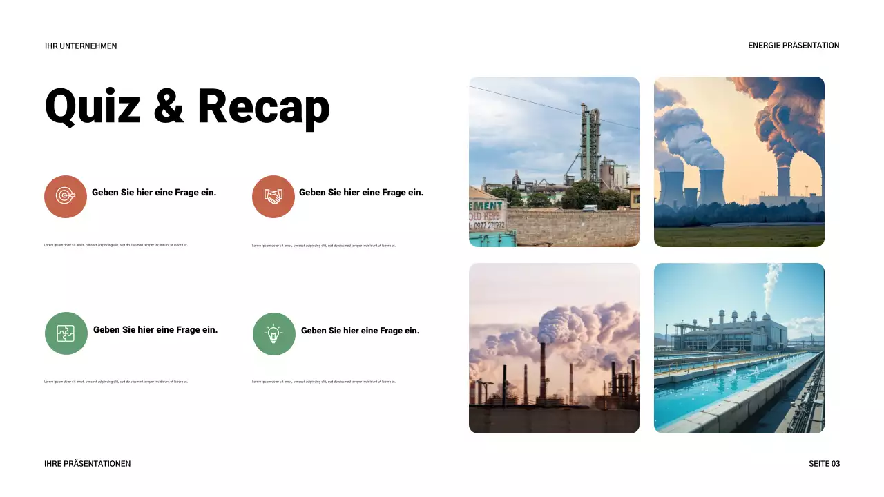 Graue Moderne Energie Präsentation