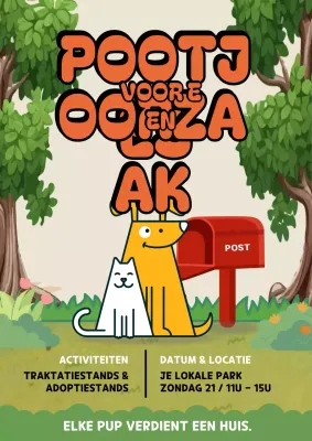 Oranje Retro Huisdier Evenement Aankondigingsposter