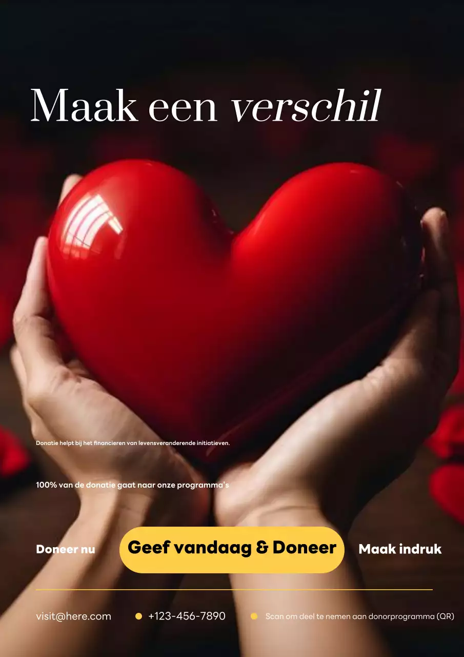 Rode minimale liefdadigheidspromotieposter