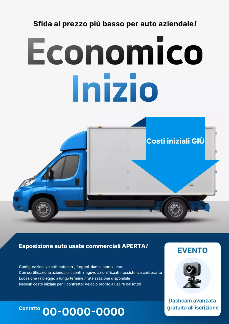 Promozione auto moderna blu