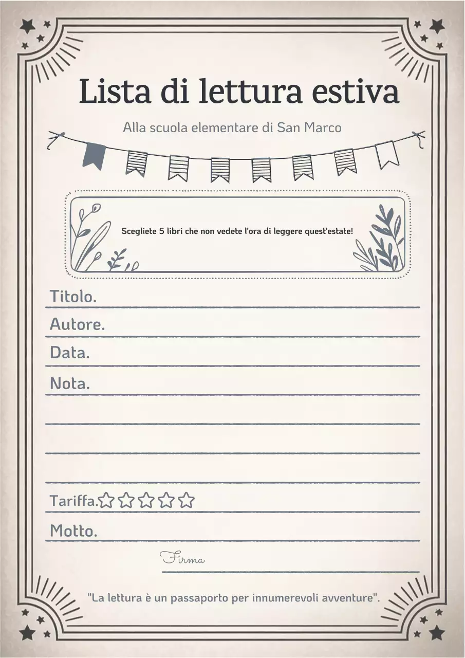 Agenda di lettura vintage beige