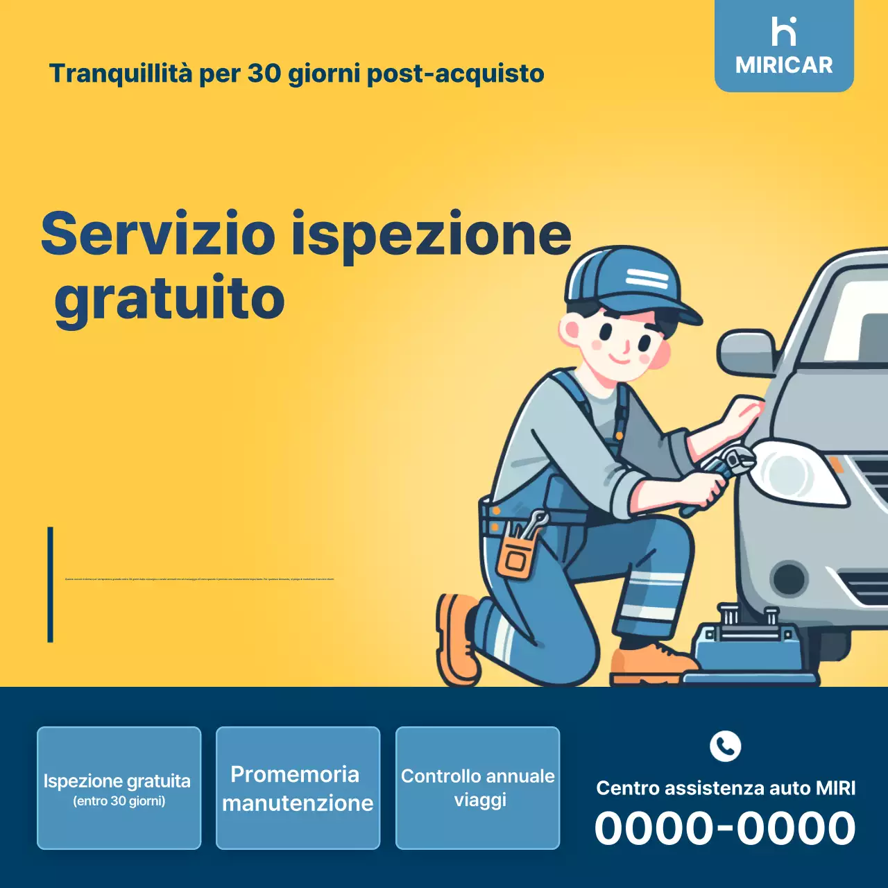Pubblicità di auto gialla pulita