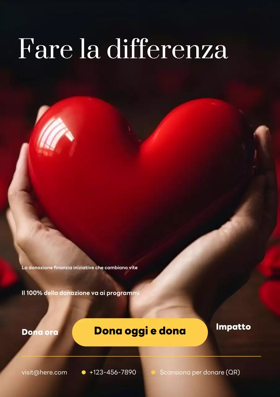 Poster promozionale di beneficenza minimale rosso