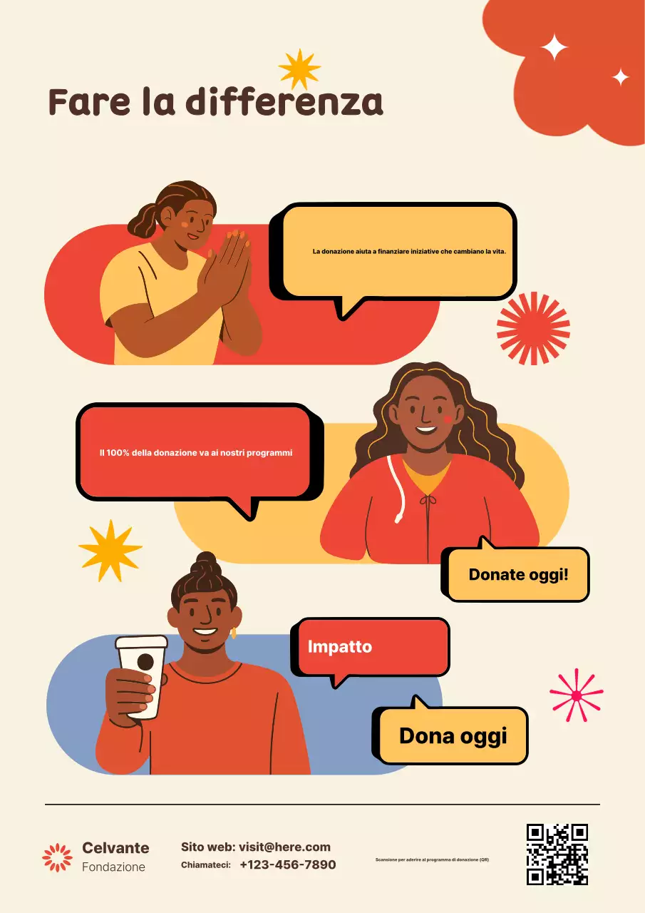 Poster promozionale per donazioni moderne beige