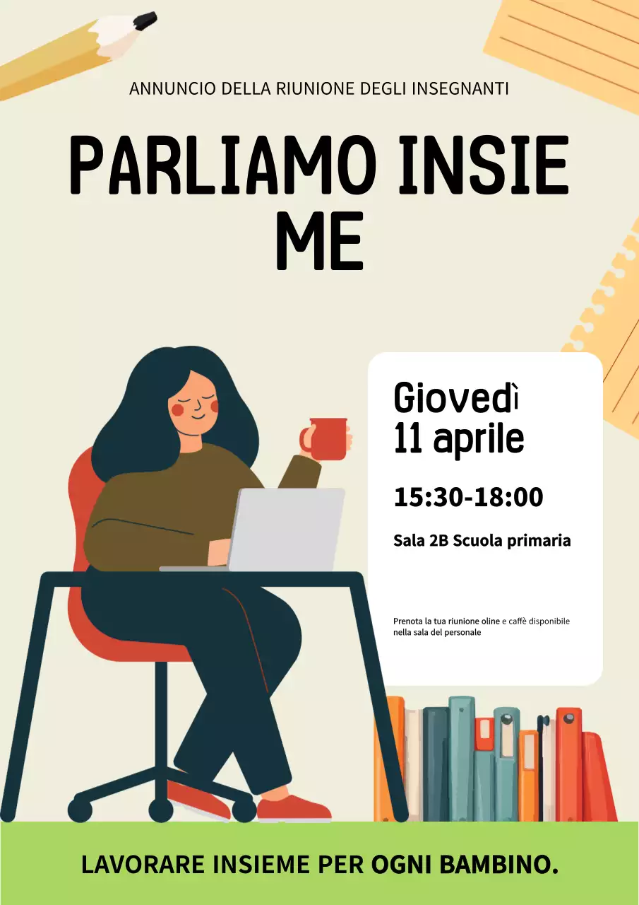 Poster per annuncio di riunione moderna beige