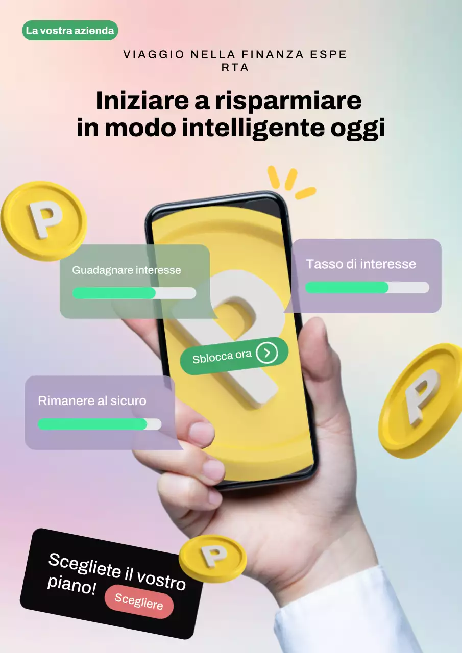 Poster web beige moderno per la promozione della finanza