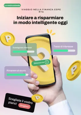 Poster web beige moderno per la promozione della finanza