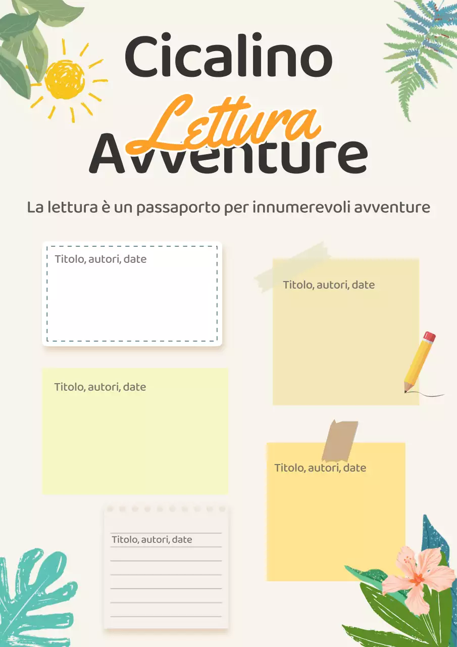 Agenda di lettura tropicale beige