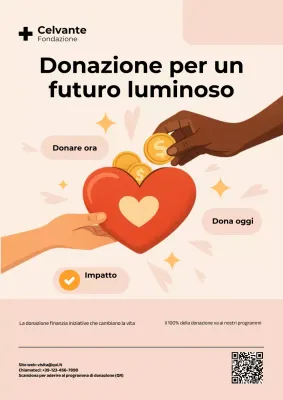 Poster promozionale per donazioni moderne beige