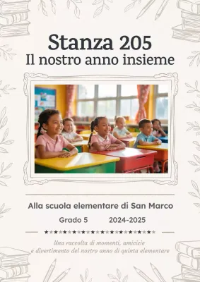 Illustrazione beige, libro di fiabe per la classe, ricordo