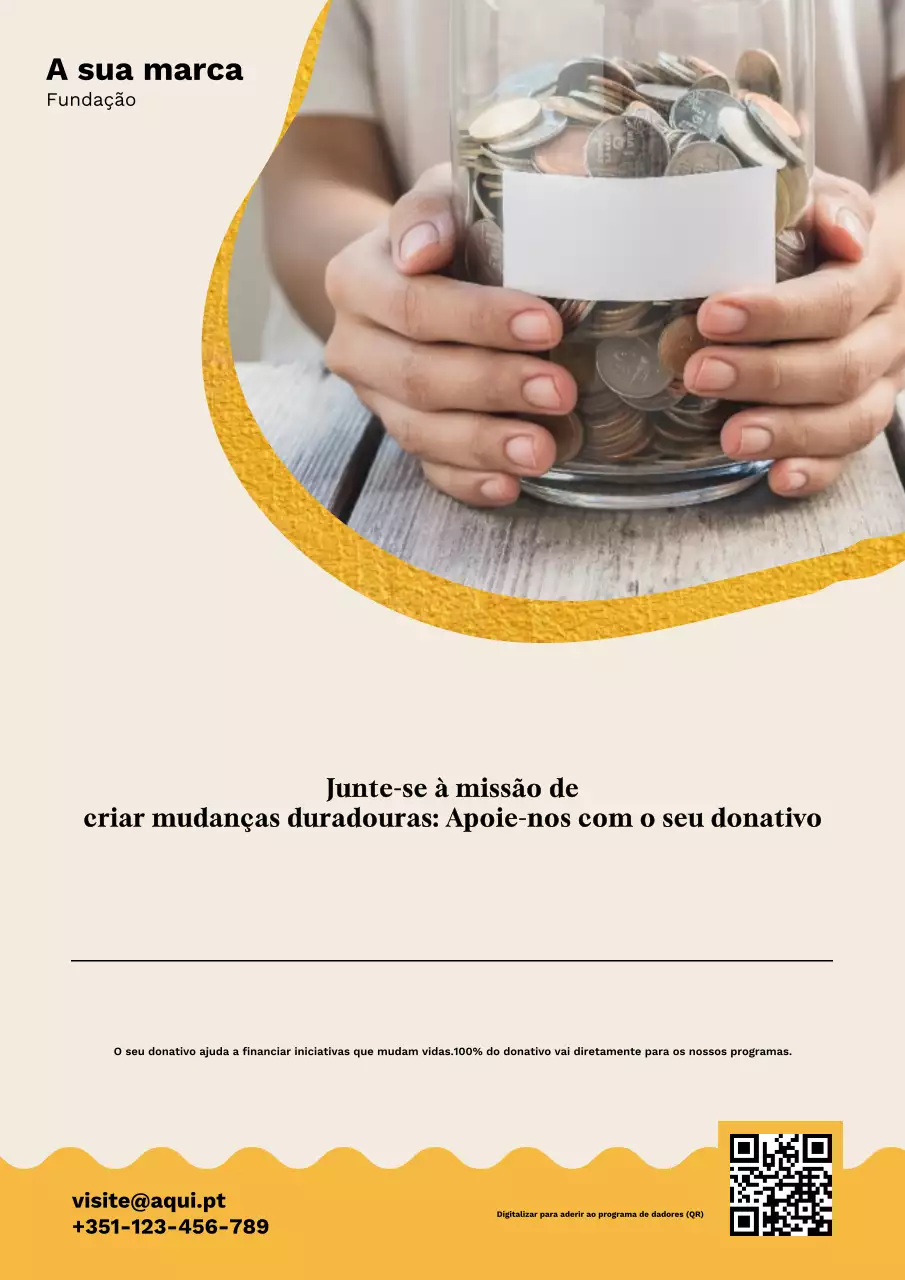 Cartaz de promoção de doação simples bege