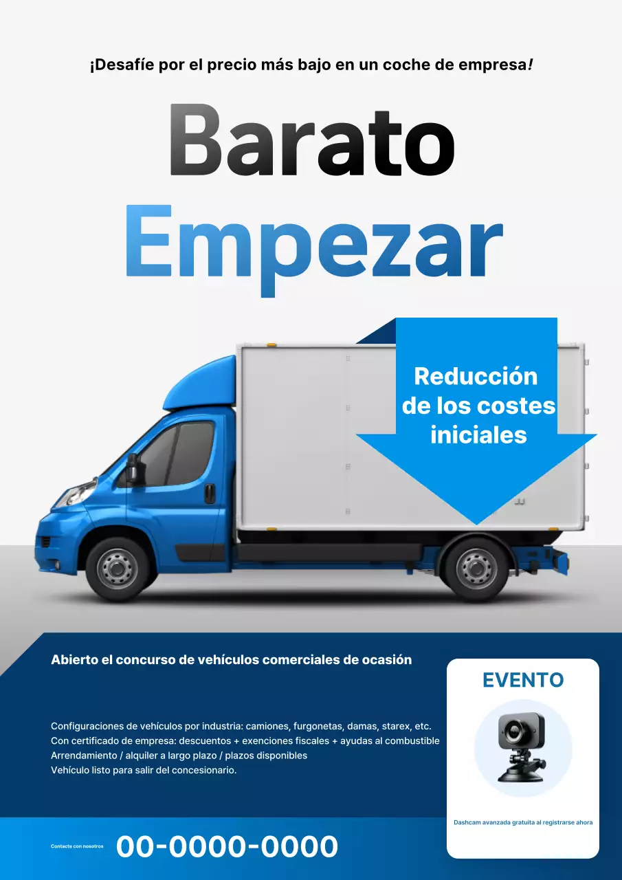 Promoción de coches modernos azules