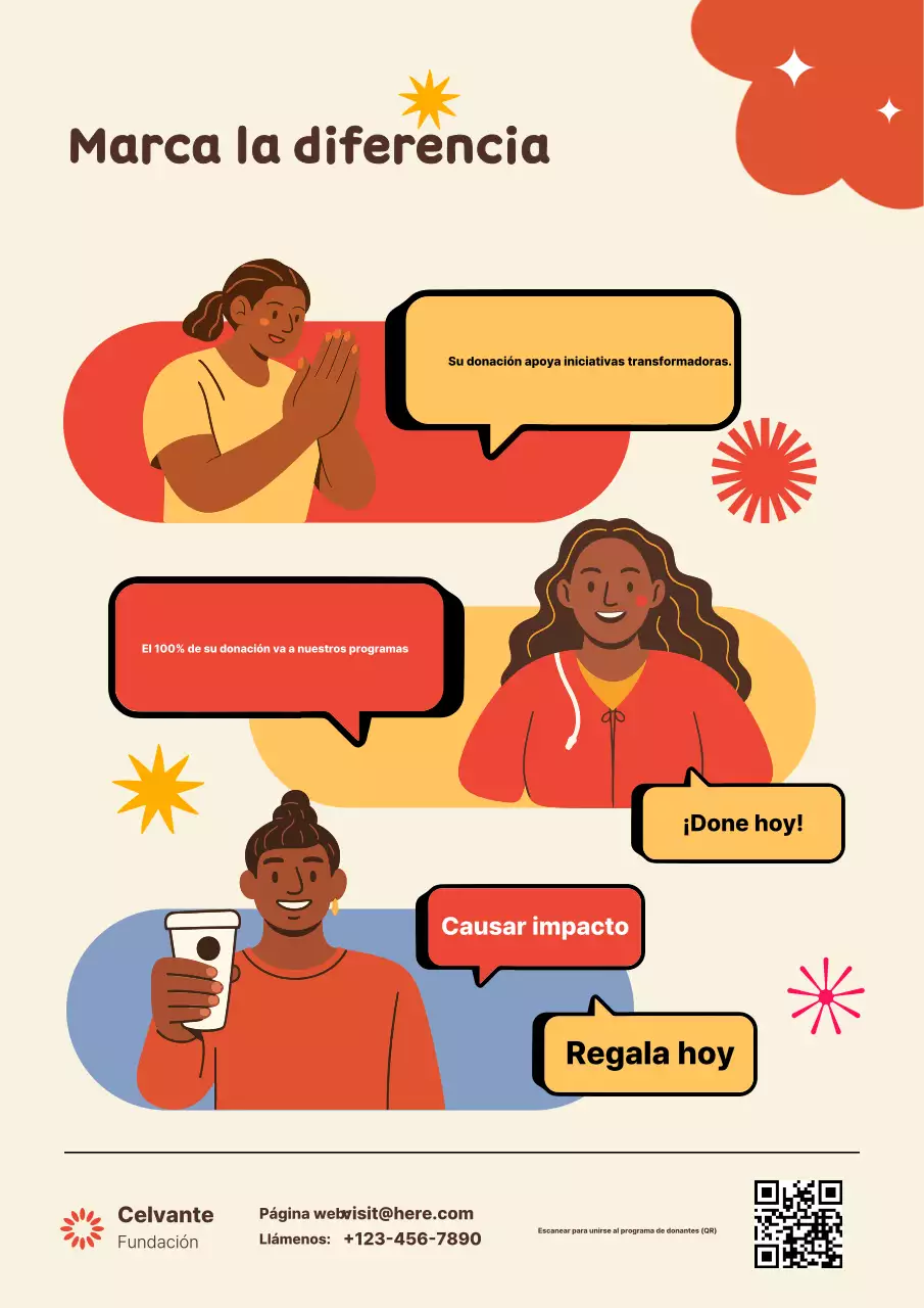 Cartel de promoción de donaciones moderno en beige