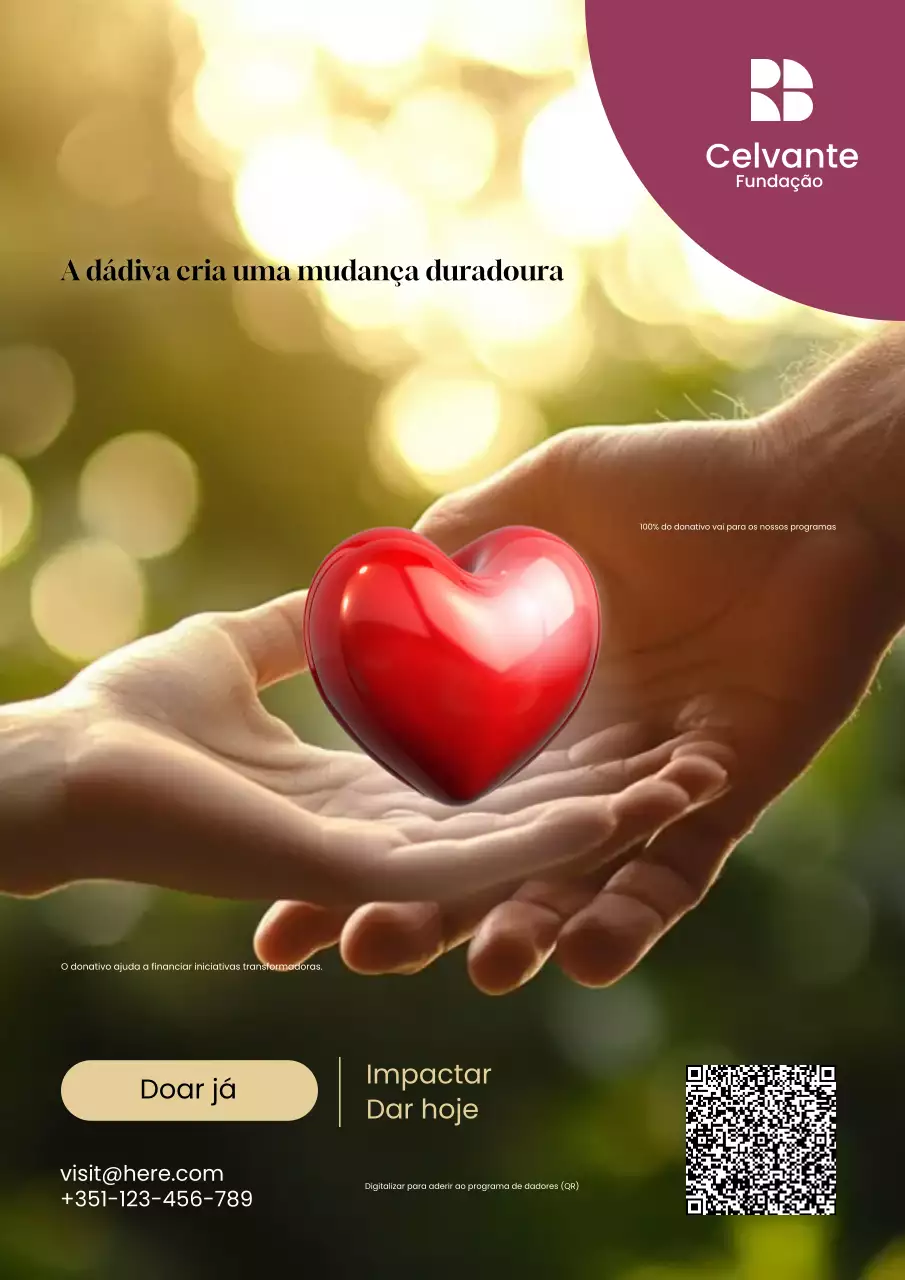 Cartaz promocional de caridade moderno vermelho