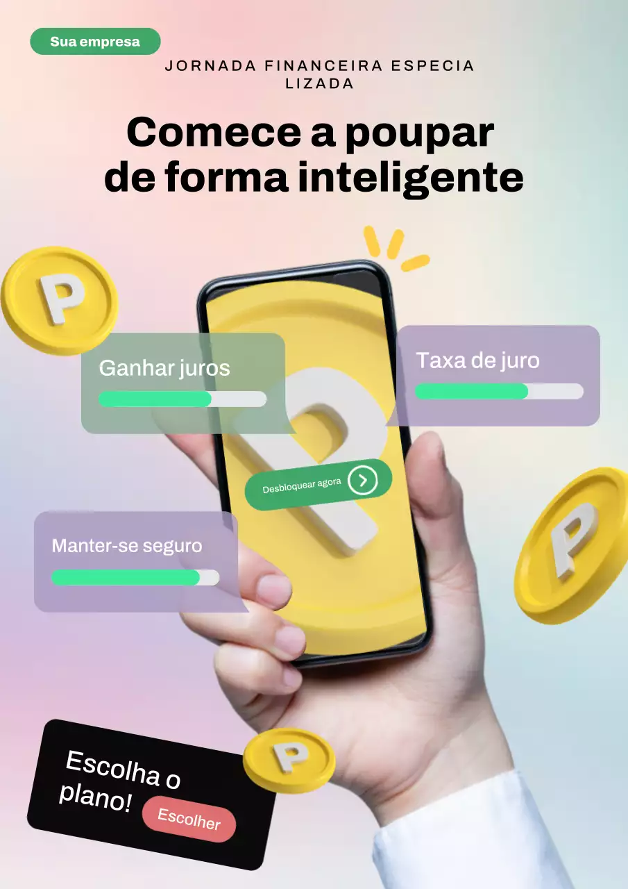 Cartaz de promoção financeira moderna bege
