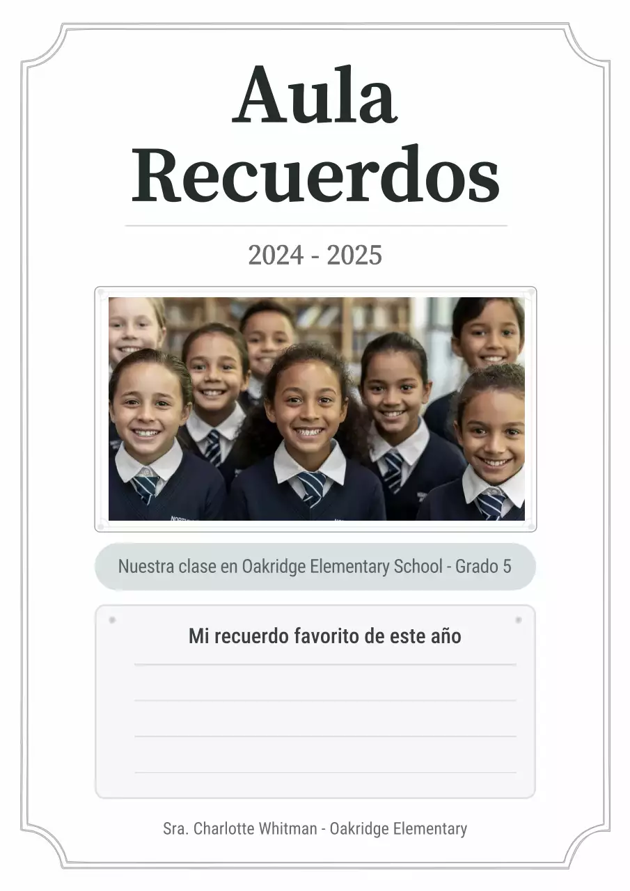 Libro de cuentos de la clase escolar clásica blanca