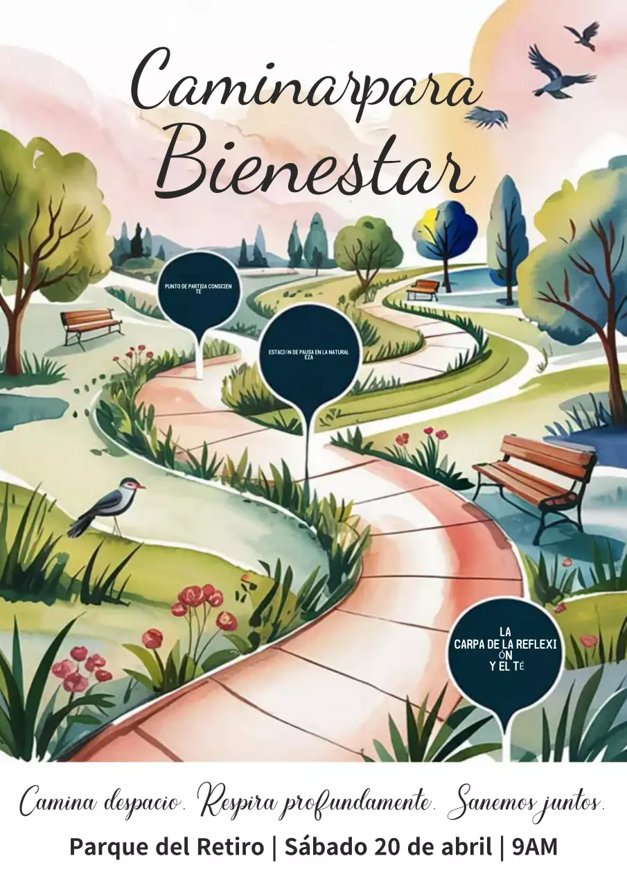 Cartel del evento de bienestar estético ecológico