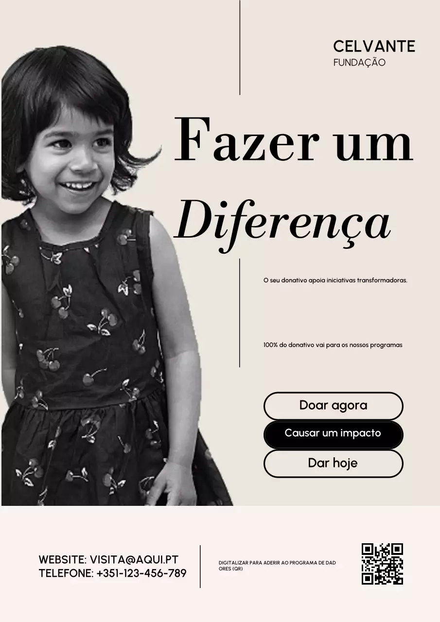 Cartaz promocional de caridade moderno bege