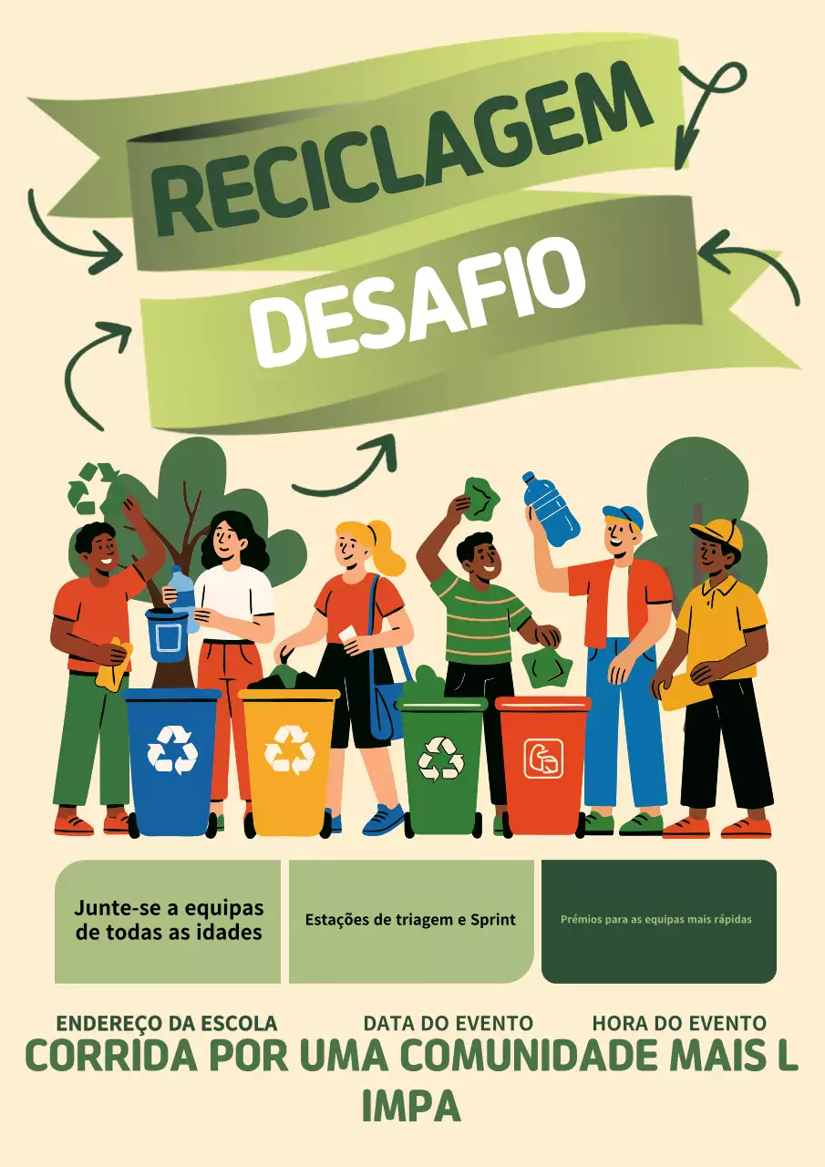 Cartaz do evento de reciclagem verde moderna