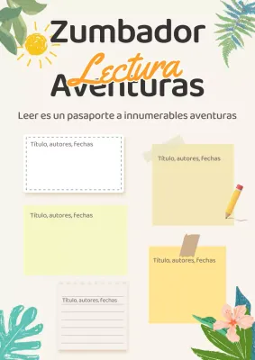 Planificador de lectura tropical beige