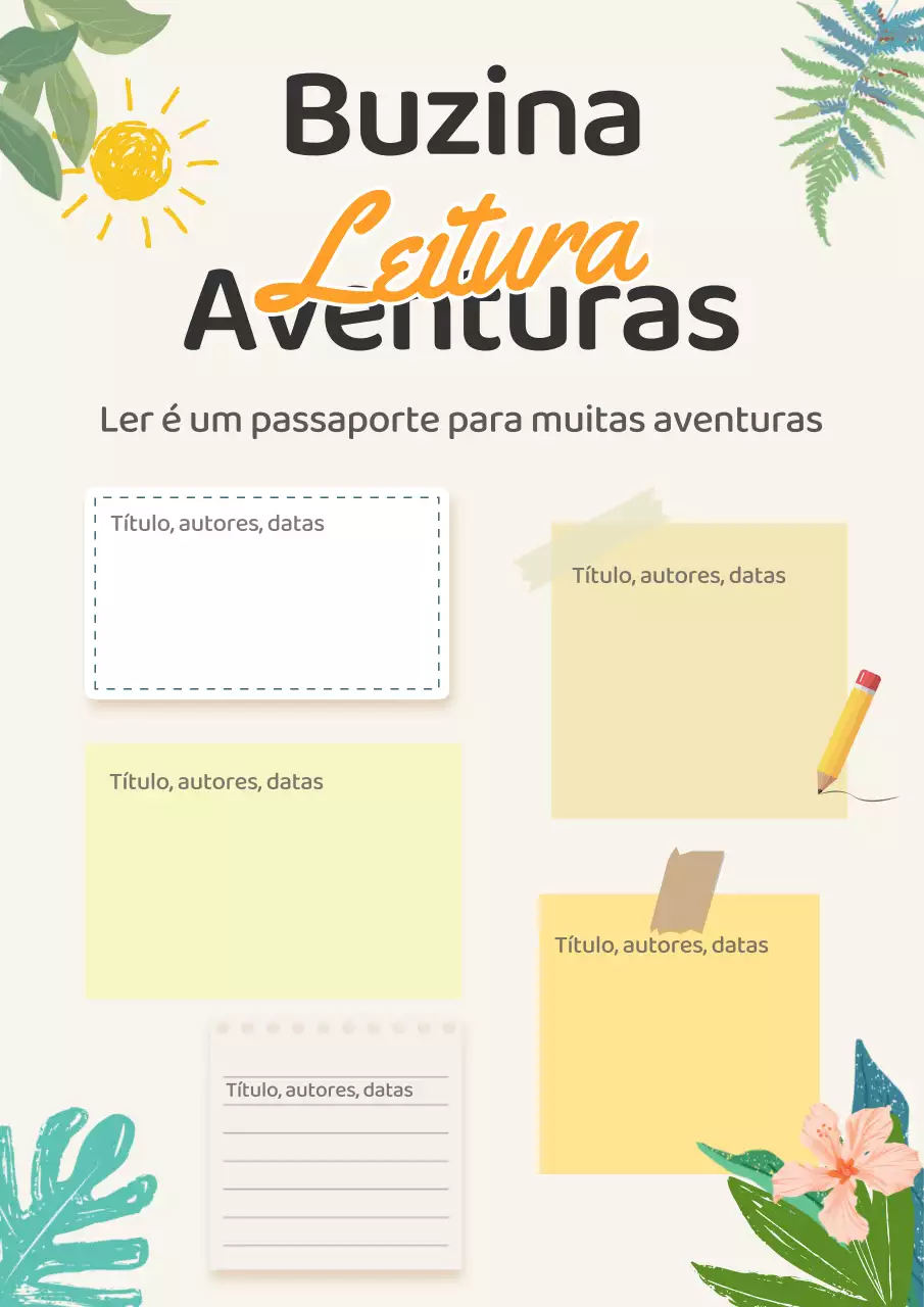 Agenda de Leitura Tropical Bege