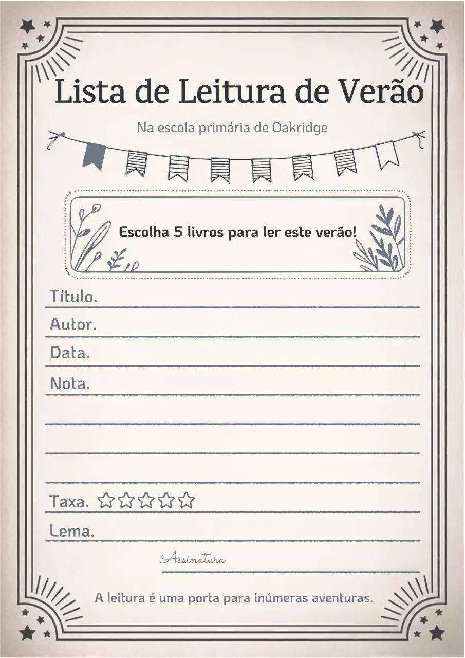 Planejador de Leitura Vintage Bege