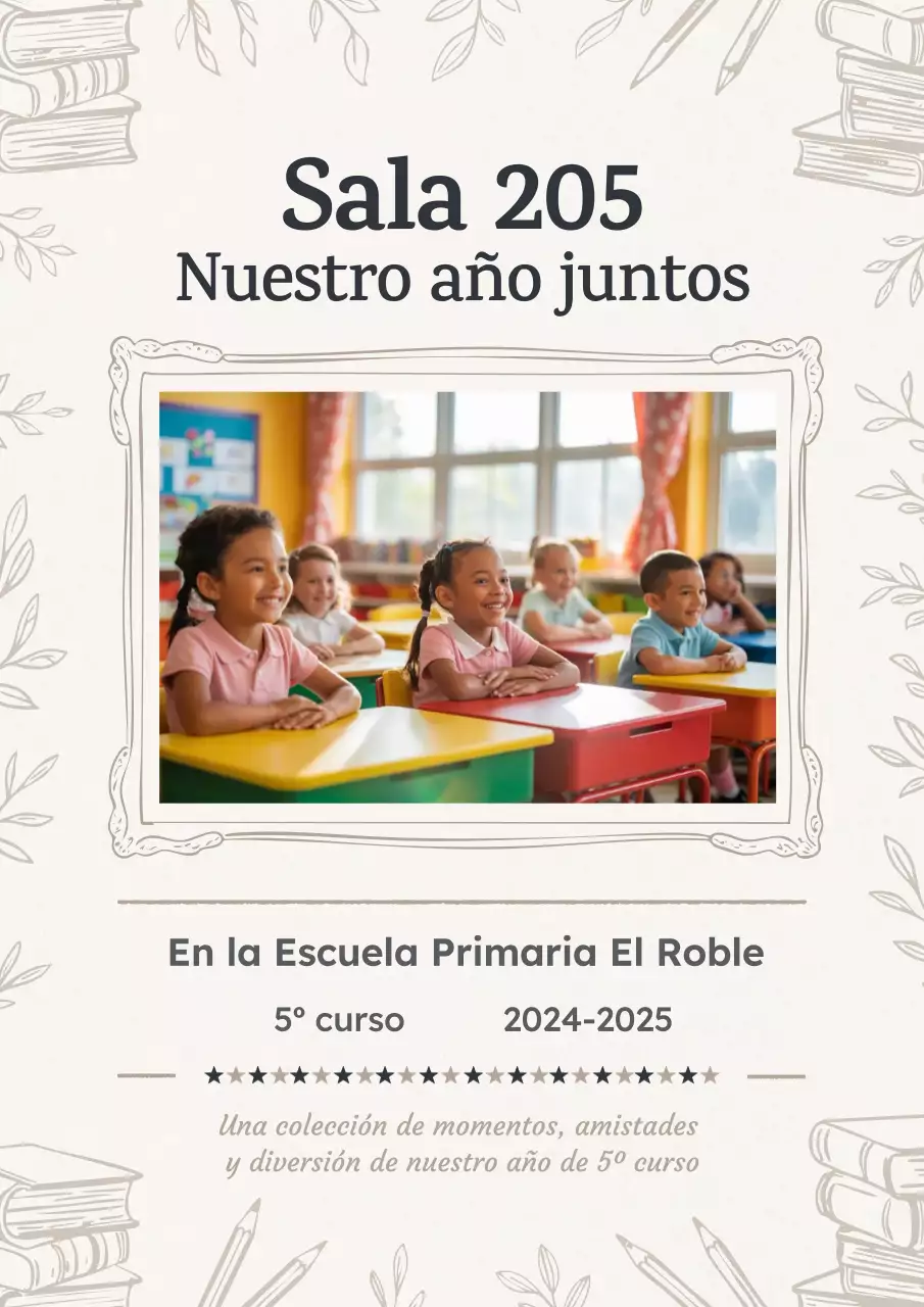 Ilustración beige Libro de cuentos para el aula Memoria