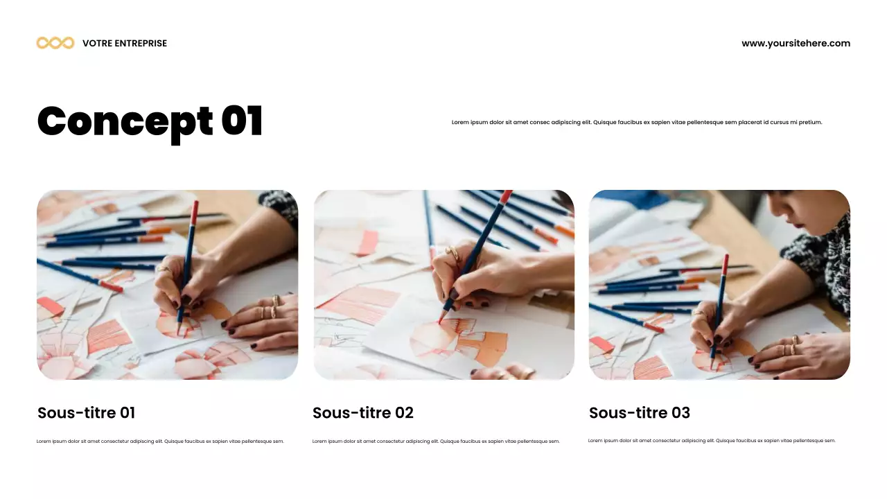 Présentation d'annonce d'équipe moderne et colorée