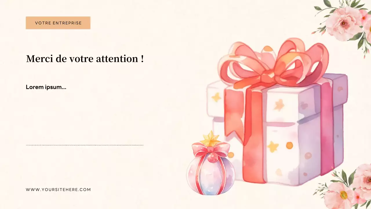 Présentation d'invitation à un quiz floral beige