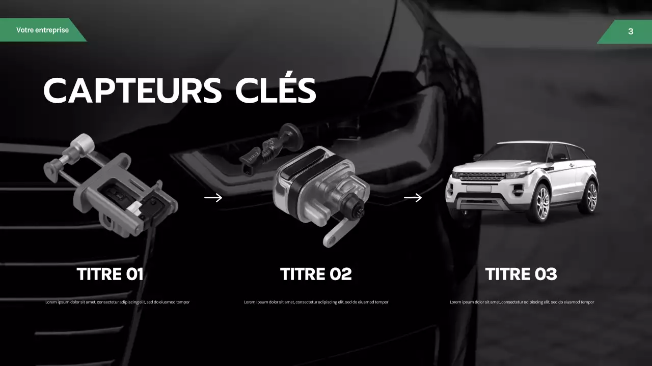 Présentation automobile moderne noire