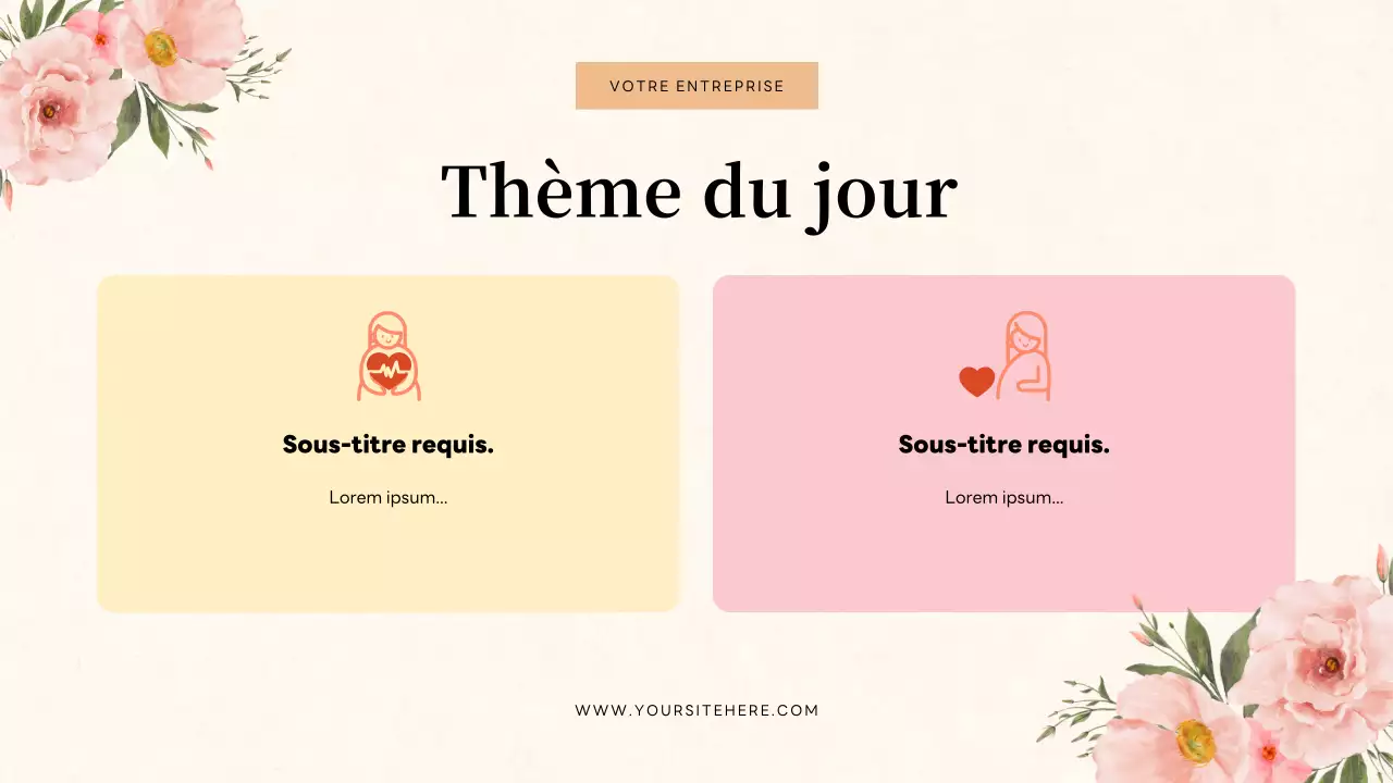 Présentation d'invitation à un quiz floral beige