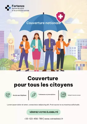 Affiche de promotion des soins de santé modernes bleus
