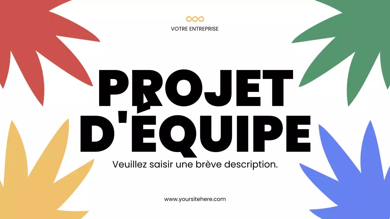 Présentation d'annonce d'équipe moderne et colorée
