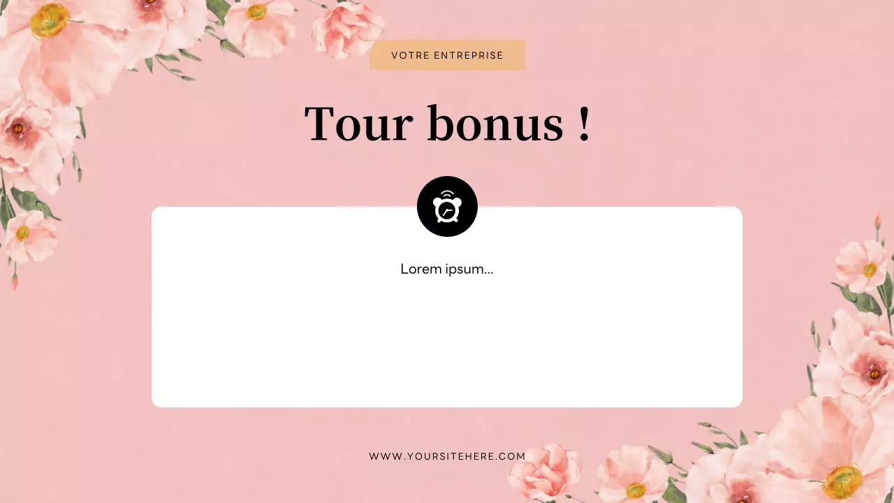 Présentation d'invitation à un quiz floral beige