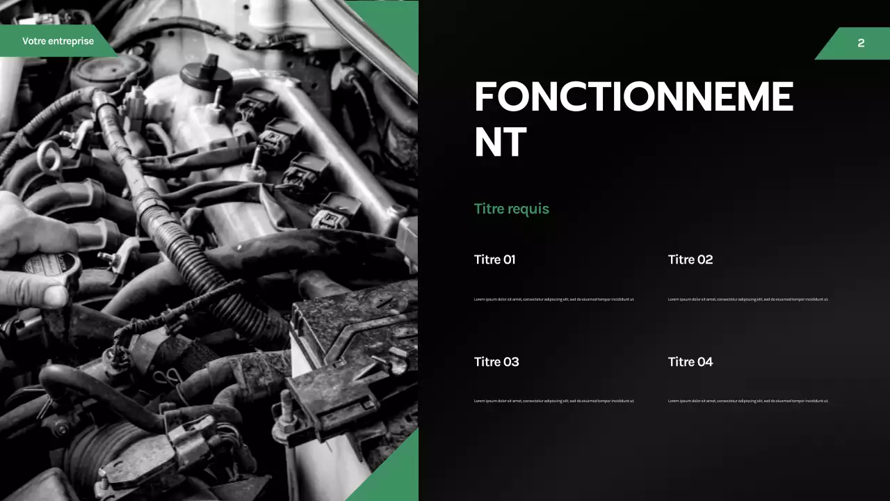 Présentation automobile moderne noire