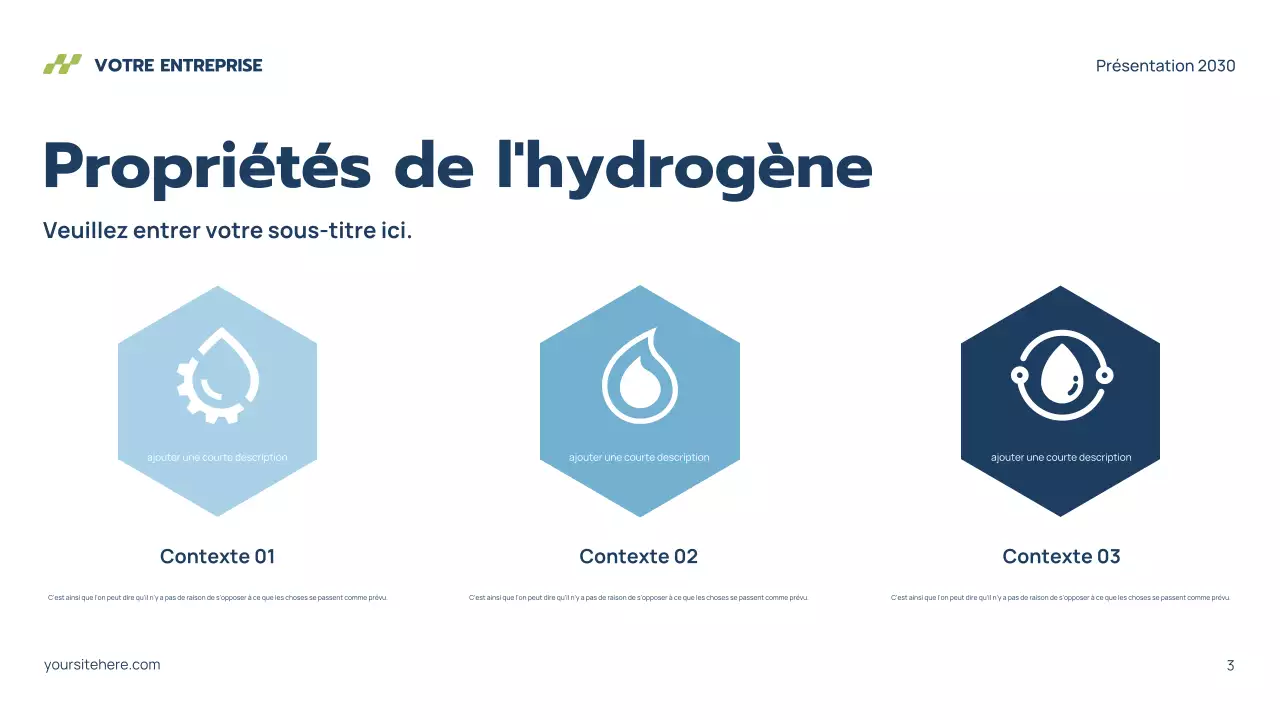 Présentation de l'hydrogène moderne gris