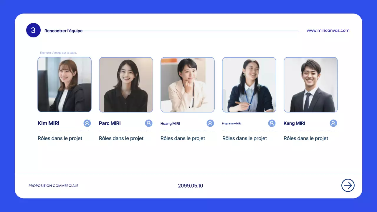 Planification de propositions modernes bleues