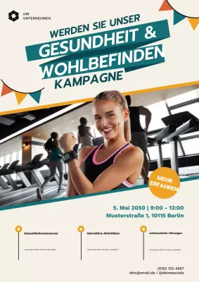 Beiges modernes Wellness-Werbeplakat